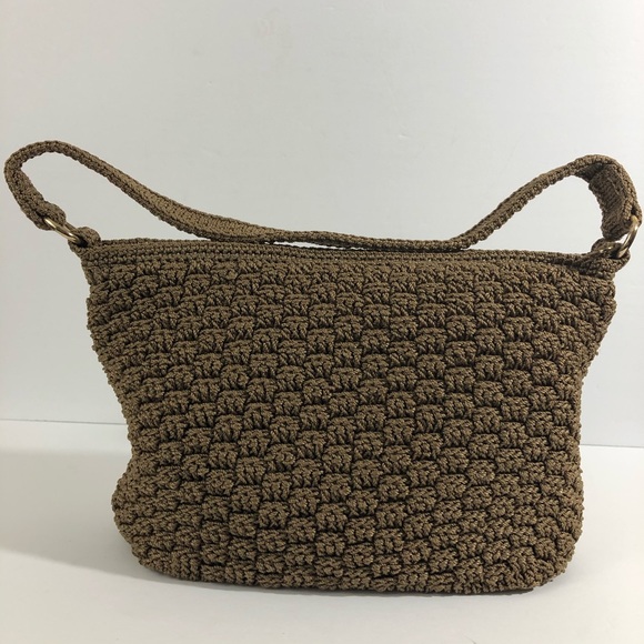 Lina Shoulder Bag Womens Knitted Crochet One Strap Gold Tone Hardware - Picture 6 of 12